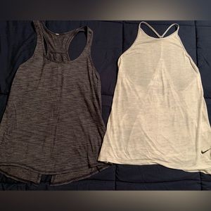 2 Tanks Workout Tops Lululemon and Nike sz 6 and Medium